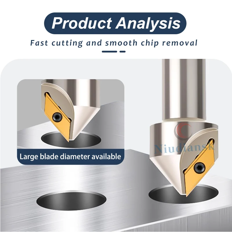 ECC31005R-30/45/60 Large Blade Chamfering Shank Lathe Tool XCET310404-45 Blade Disposable Long Edge Chamfering Knife 30° 45° 60°