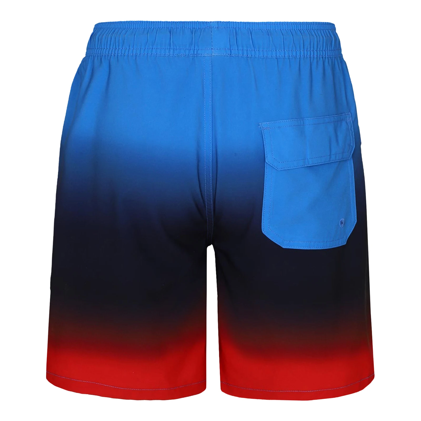 Men 2-in-1 Gradient Swim Trunks Drawstring Elastic Waistband Quick-Drying Compression Liner Boxer Shorts Swimwear Summer Holiday