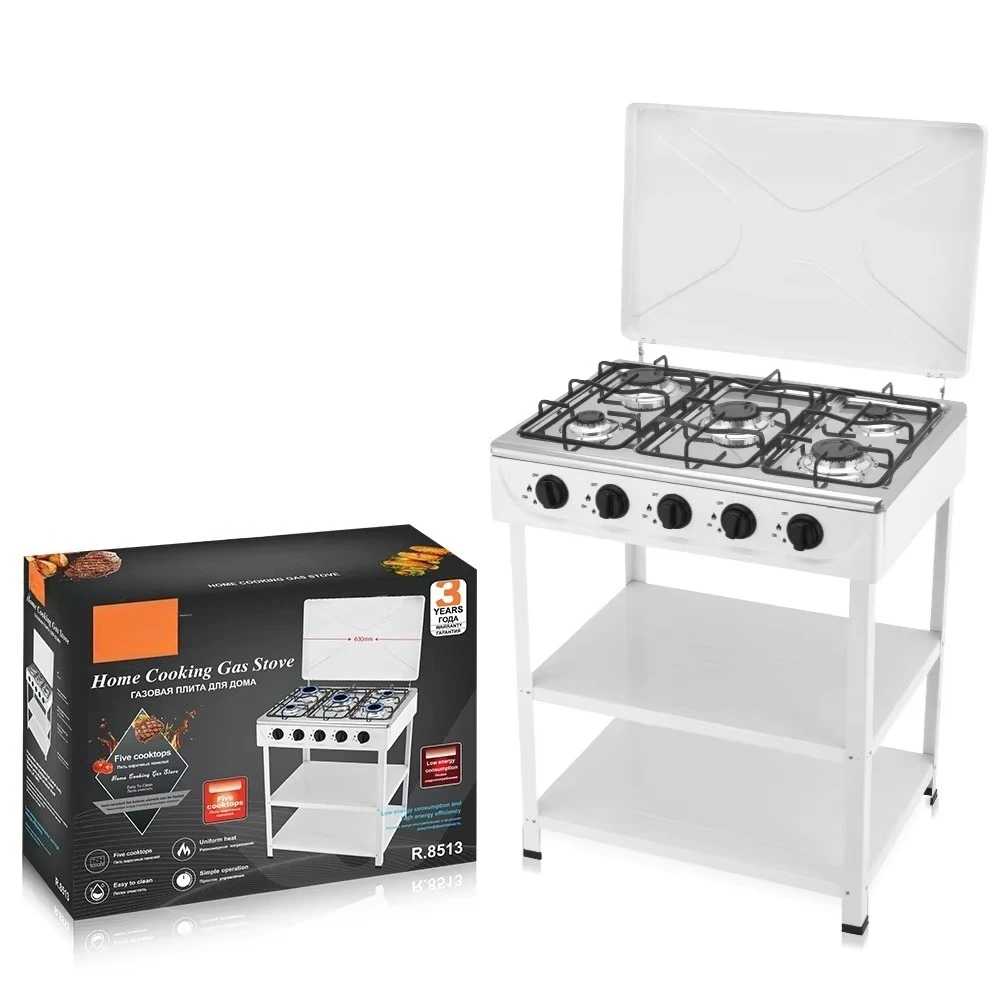 

Новая белая газовая плита, отдельно стоящие газовые плиты для помещений, кухонные плиты с 5 катушками