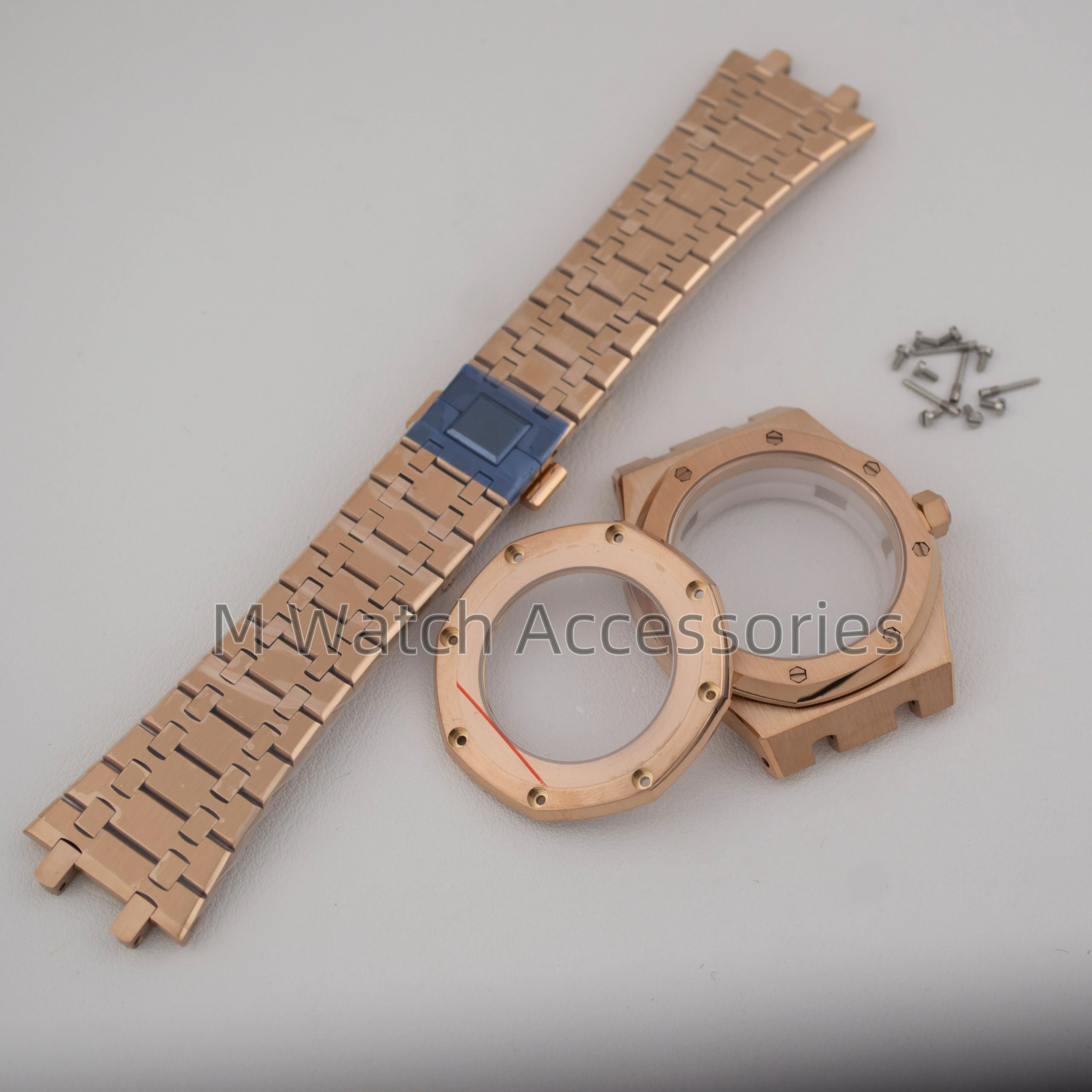 42mm Octagon Watch Case Sapphire Crystal Stainless Steel Strap 10bar for Royal Oak NH35 NH36 NH70 Movement 31.8mm Dial Men Case