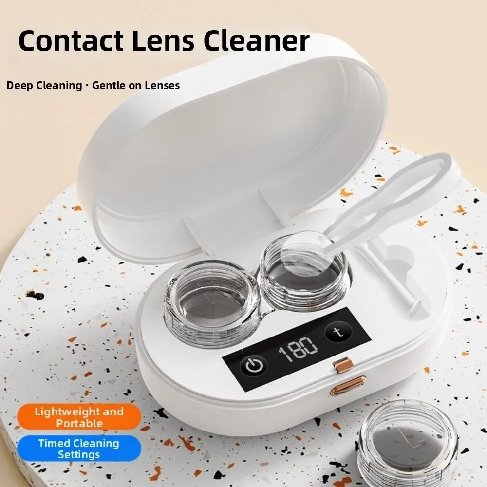 Ultrasonic Beauty Lenses Cleaner High Frequency Vibration USB Charging Beauty Lenses Storage Container 3 Adjustable Levels