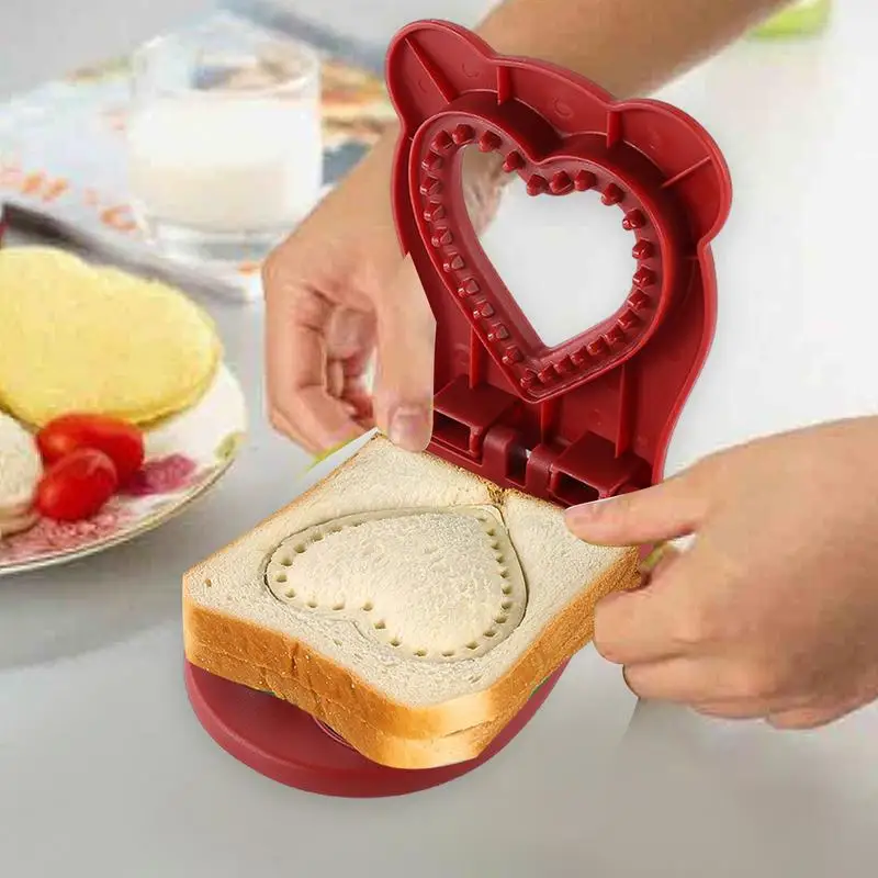 Crustless Sandwich Maker Bread Mold Kitchen Breakfast Dessert Tool Heart Shape Cookie Cutter Bread Sandwich Cutter Edge Banding