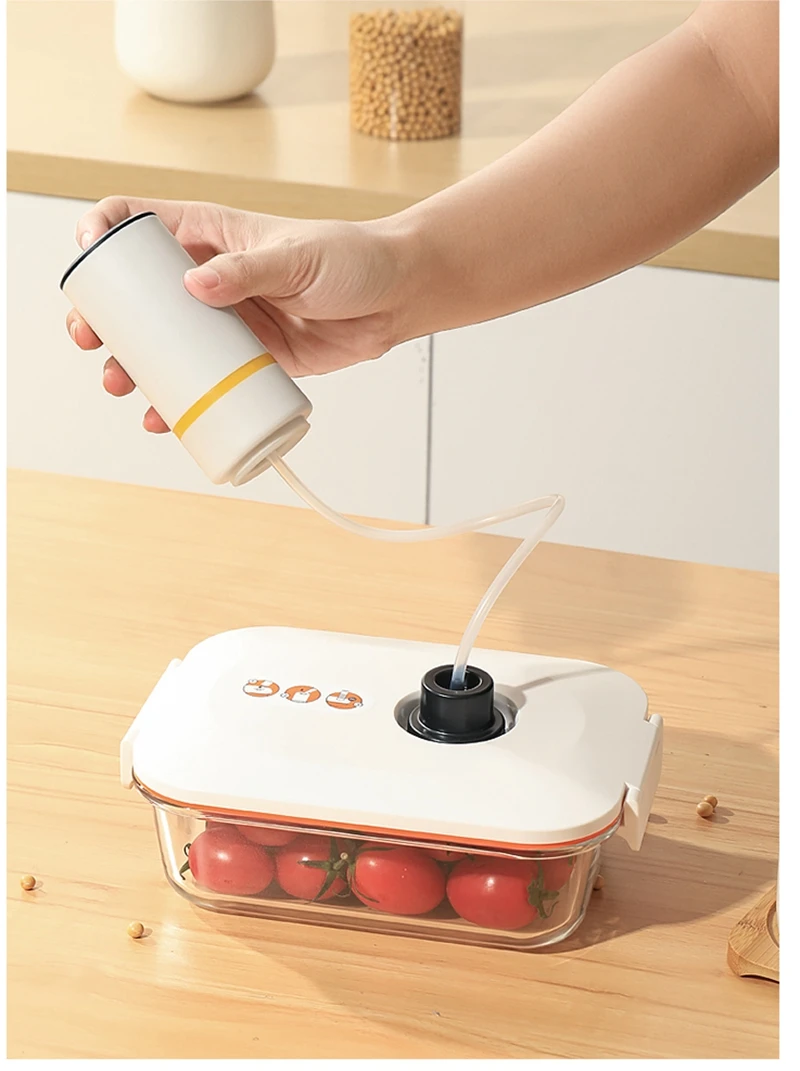 Bomba selladora al vacío eléctrica de mano, bolsas Sous Vide recargables por USB sin BPA, juego de bolsas reutilizables con cremallera para almacenamiento de alimentos, 5 uds.