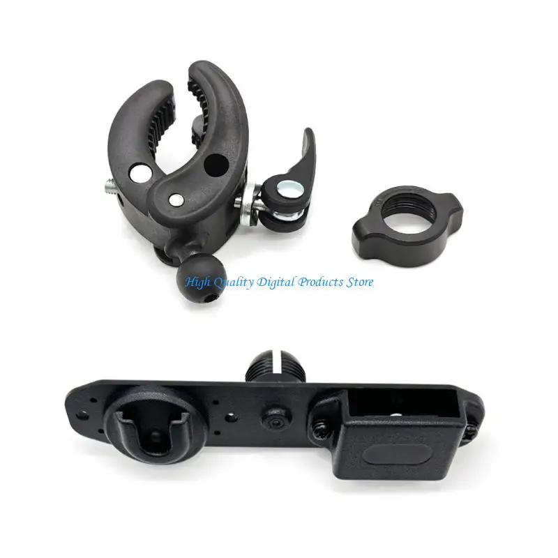 U2JE No-Drill Radio Mount for Bike and Motorcycle Tube Frames with Clamp Holder and Jointed Viewing Position Control