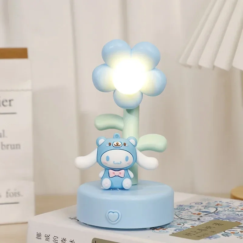 Sanrio Night Light Kuromi Hello Kitty Kawaii Sun Flower Modeling Desk Lamp Anime Cartoon Desktop Decorations Room Lighting