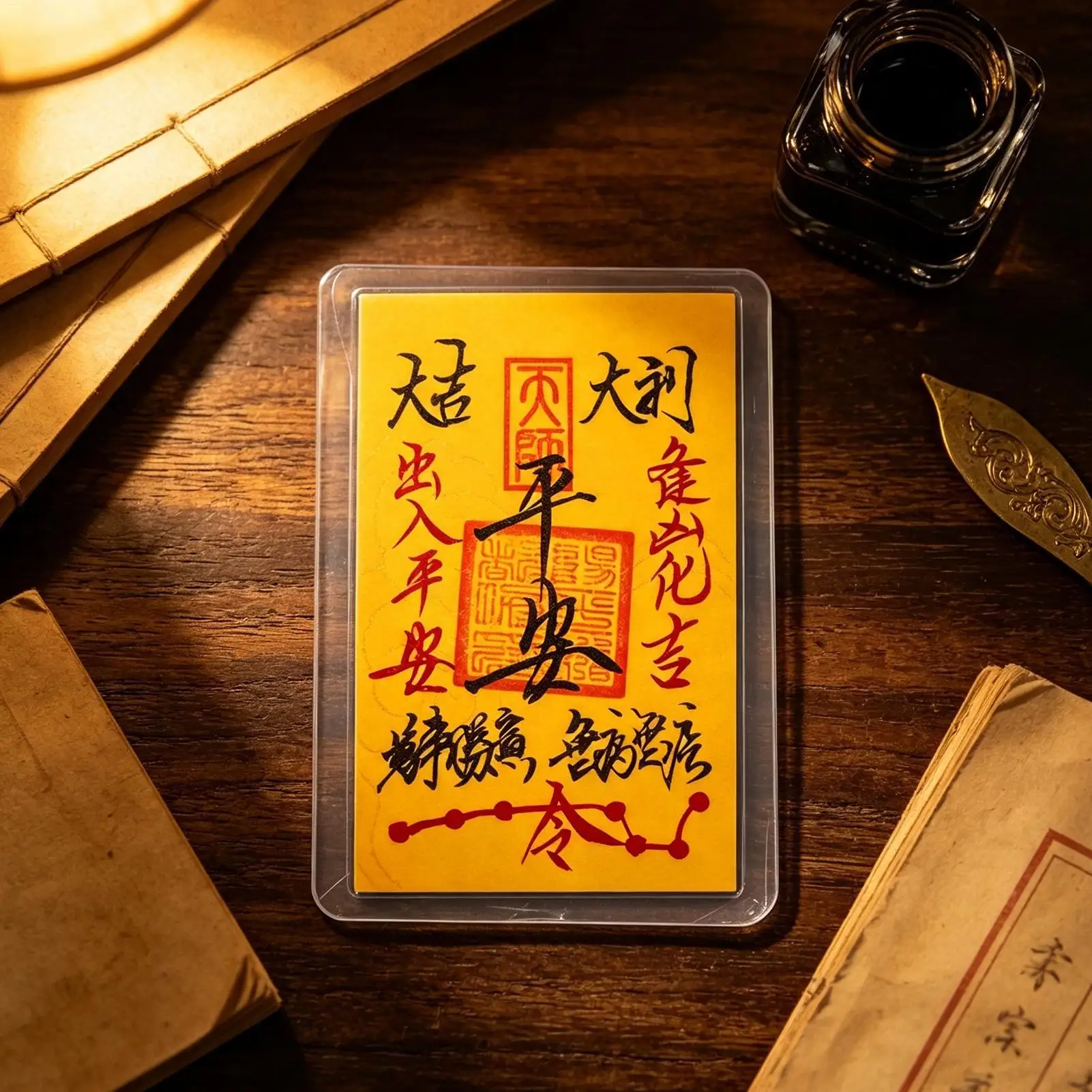 Traditional Protective Yellow Paper Traditional Harmonious Protective Yellow Paper Emotions Luck Charm For Door Window Frame