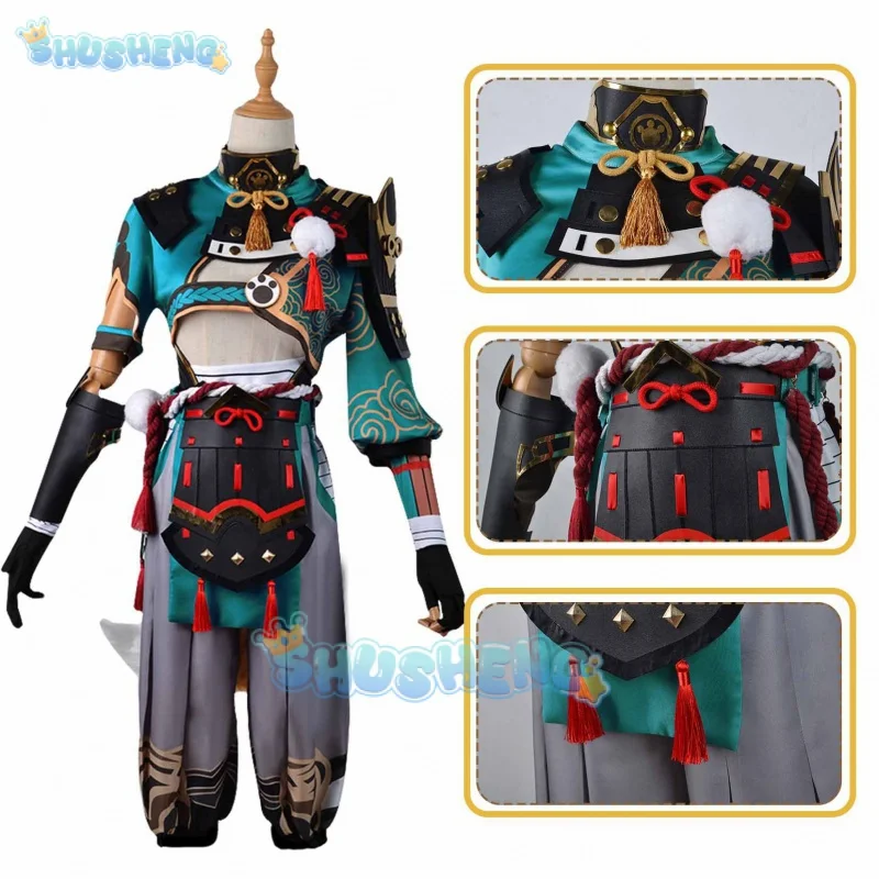 زي تأثيري Genshin impling Gorou ، لعبة ملابس أنيمي