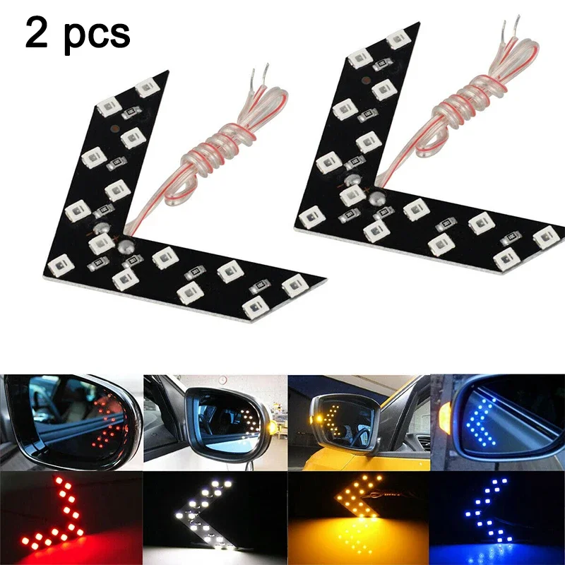 

2Pcs Car LED Lights Rear View Mirror Arrow Panel Light 12V 14SMD Car Rear View Mirror Indicator Turn Signal Lamp Car Accessories