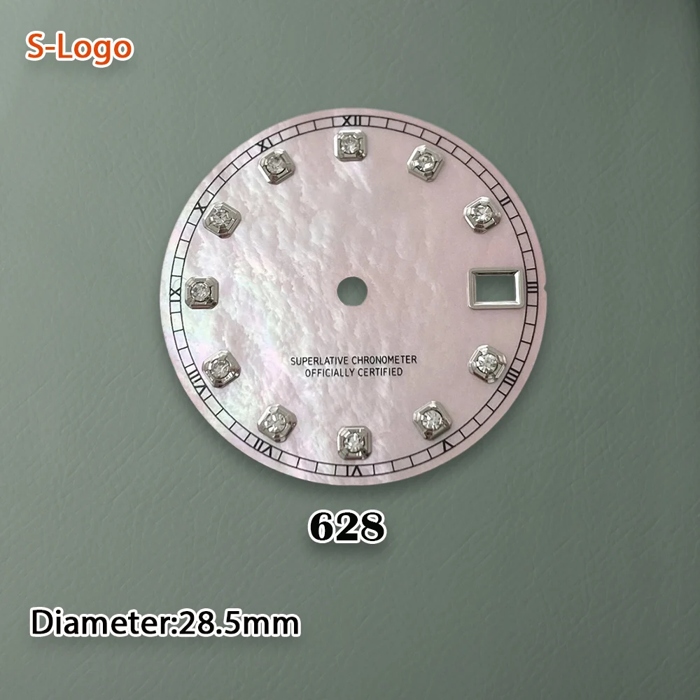 S شعار 28.5 مللي متر NH35 الطلب الماس الأم اللؤلؤ الهاتفي صالح NH36 حركة لا مضيئة ساعة تعديل اكسسوارات أدوات إصلاح