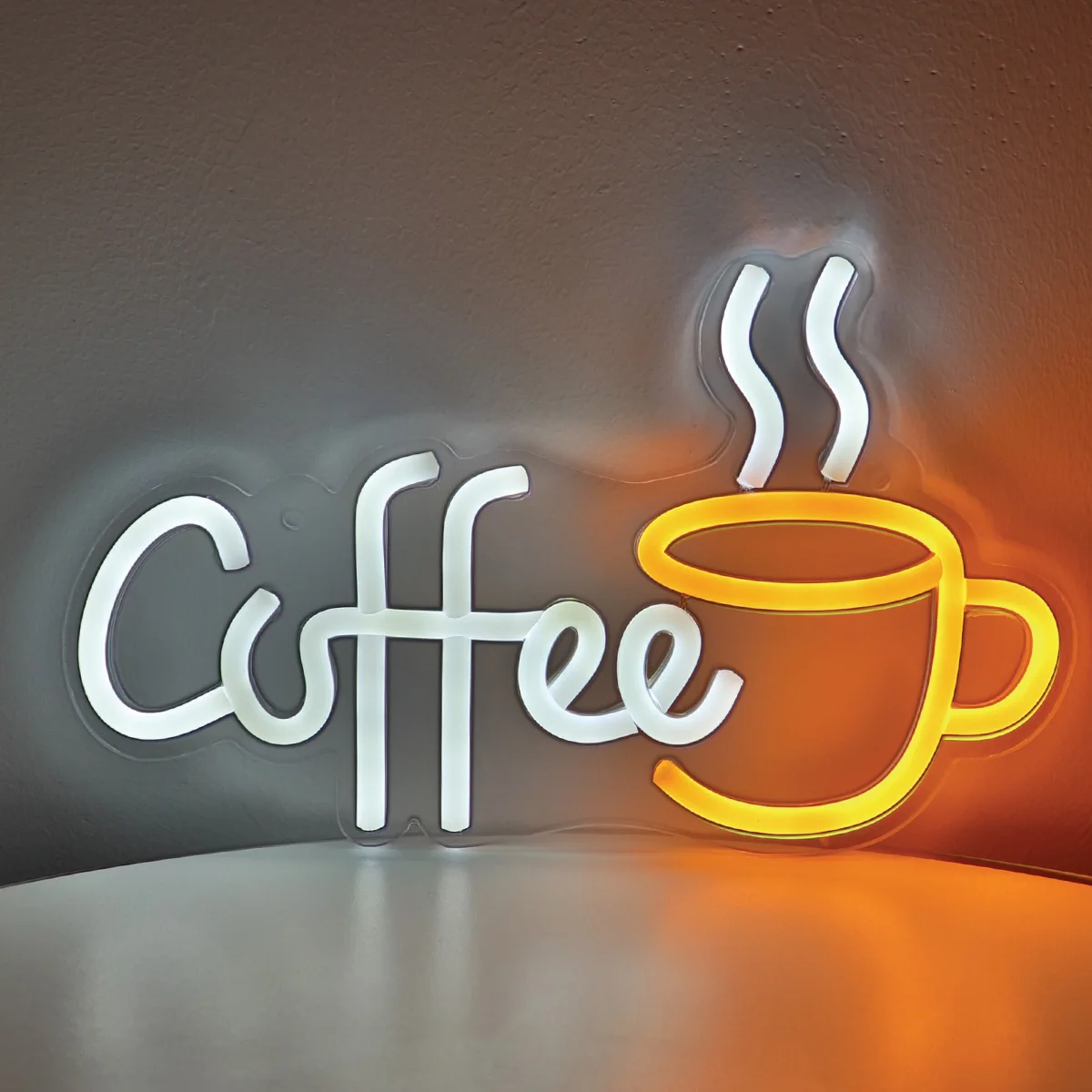 1PC Coffee With Cup LED Neon Art Sign Light For Party Room Pub Club Milk Tea Coffee Shop Wall Decoration Gifts 11.1\'\'*6.73\'\'