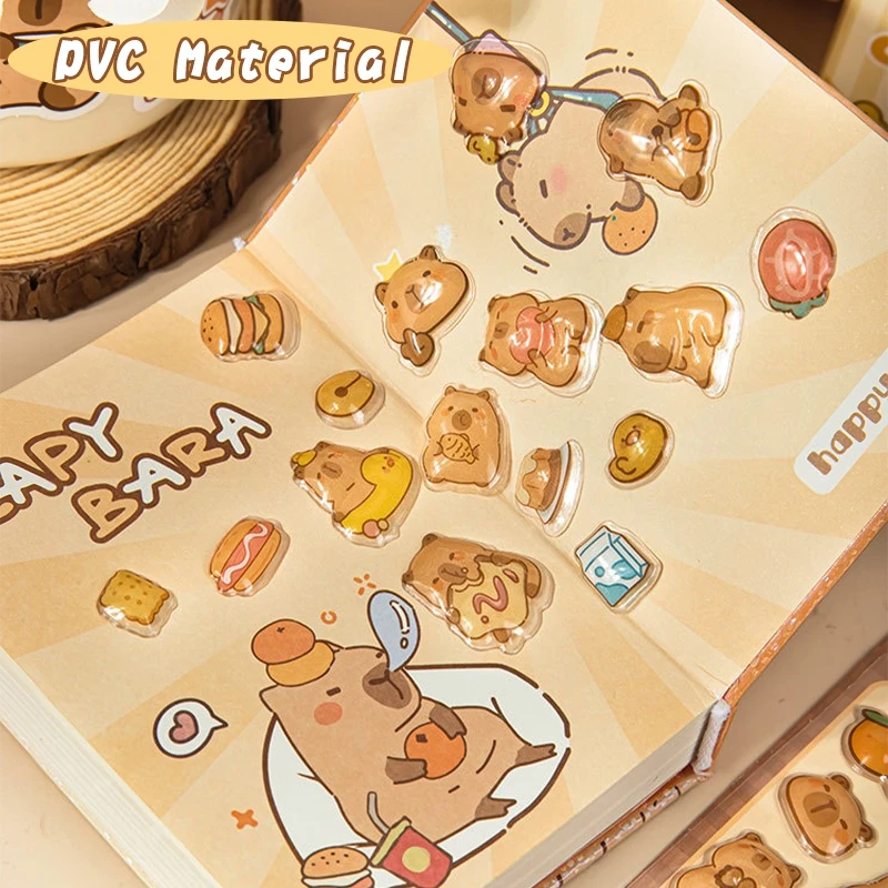 كابيبارا ثلاثية الأبعاد الإغاثة ملصق Bonbon قطرة لواصق الختم لطيف الديناصورات الباندا DIY بها بنفسك سجل القصاصات المحمول الحالات الهاتف حفلة لصالح هدية