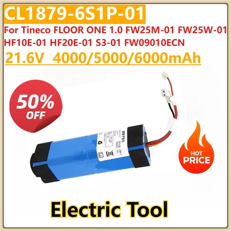 

New 4000mAh 21.6V Battery for Tineco FLOOR ONE 1.0 FW25M-01 FW25W-01 HF20E-01 S3-01 FW09010ECN Floor Scrubber Accessories Parts