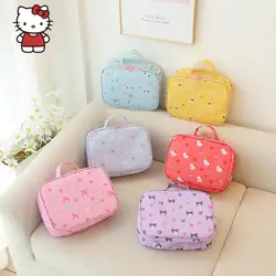 Kawaii Hello Kitty MINISO borsa cosmetica da donna Kuromi Cinnamoroll My Melody Anime borse da viaggio portatili scatola di immagazzinaggio impermeabile