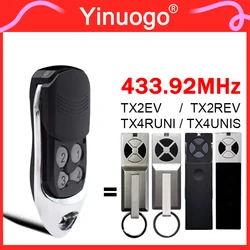 리모컨 차고 문짝 명령 핸드 헬드 송신기, TX2REV TX4RUNI TX4UNIS TX2EV 433.92MHz 롤링 코드 게이트 호환