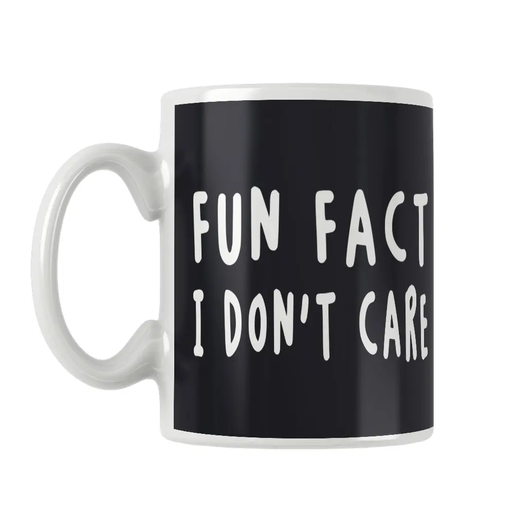 

Fun Fact I Don't Care Sarcastic Mug Funny White Ceramic Coffee Tea Cup Unique Friend Special Gifts Wife Husband Women Men