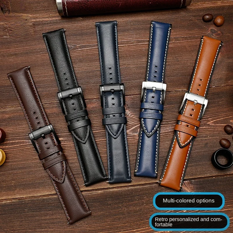 For Fossil BQ2363/2453 ME3099 3052 3054 FS5380/5453 FS4735 FS4812 Cowhide Strap Men\'s Vintage Genuine leather Watchband 20 22mm