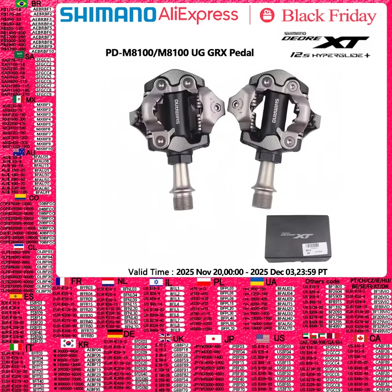 

Shimano GRX PD-M8100 UG Self Lock Pedal Deore XT PD-M8100 PD-M8120 Race SPD Pedal Gravel Bike Pedal MTB Bicycle Original Shimano
