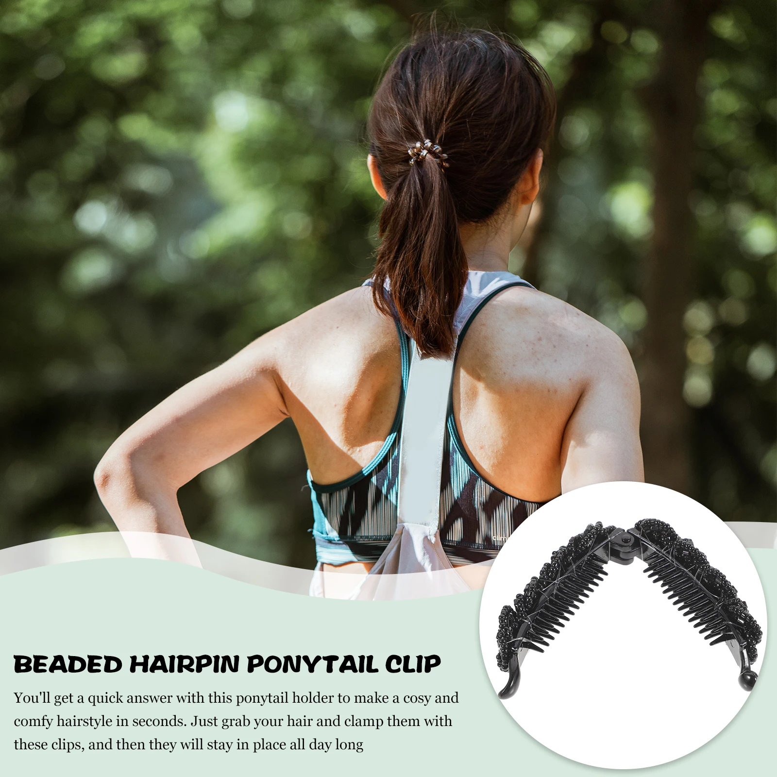 

Держатель для хвоста для женщин, тонкие волосы, заколка для волос в стиле банана, зажим для волос, быстрое решение для укладки, удобный черный цвет на весь день