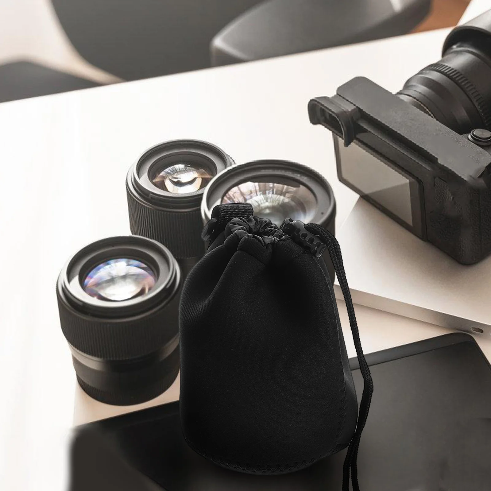 

2Pcs Waterproof Shockproof Lens Pouch Protective Neoprene Case for Dslr Camera Lenses Multi-Functional Storage