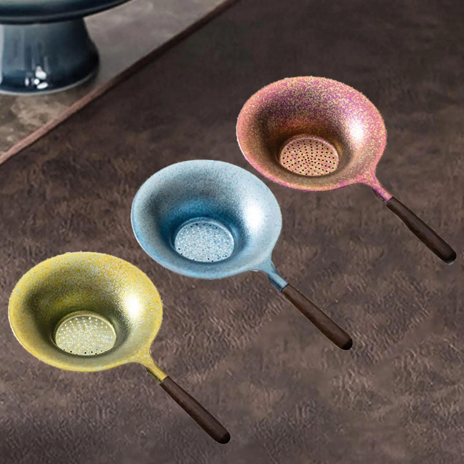 

Teapot Filter Filter Drinkware Fine Mesh Teaware Supplies with Handle Pure Titanium for Housewarming Gift Loose Leaf Tea