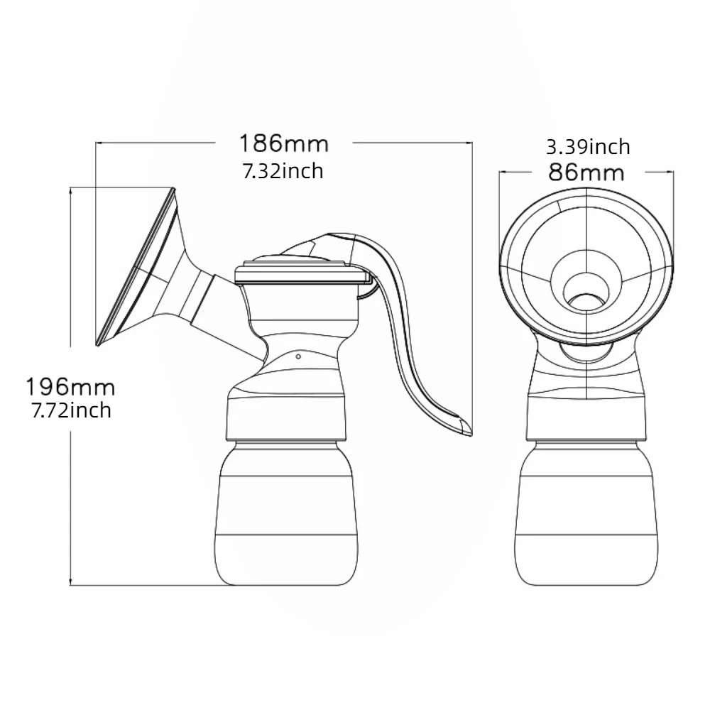 Immagine 7: Set Tiralatte Manuale Senza BPA con Sistema a Pistone - Include Biberon da 180ml e Tettarella, Plastica Resistente