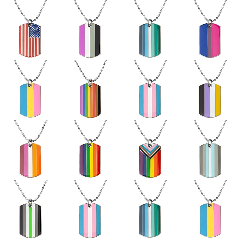 Transgender Rainbow Pansexual pride Genderqueer pride Asexual Pendant Necklace Rainbow Heart Necklace For Women Jewelry