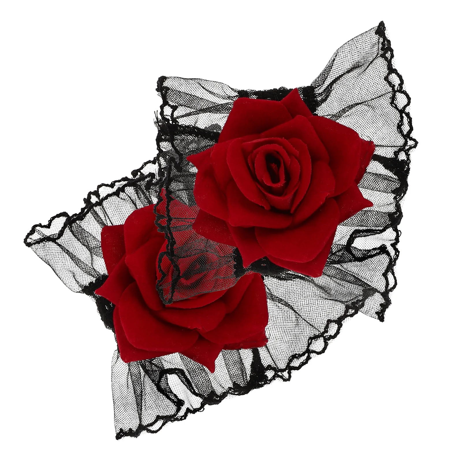 

Lace Gloves Artificial Flower Wrist Corsage Rose Lolita Hand Sleeve Bridal Polyester Fingerless Gothic Evening Gown Accessory