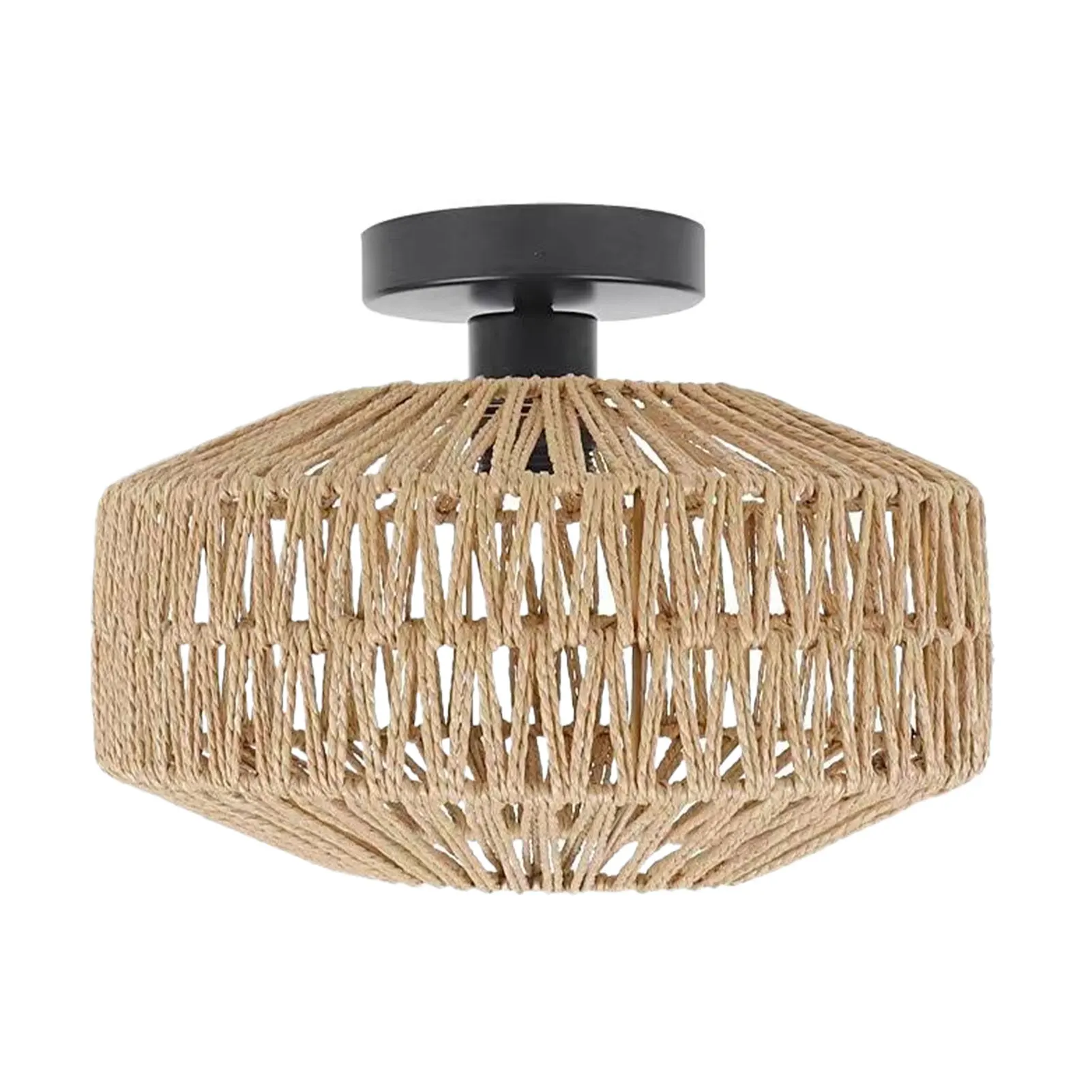 PP Chic Imitation Rattan Woven Lighting Fixtures For Any Room Combination Of Retro Rural Style