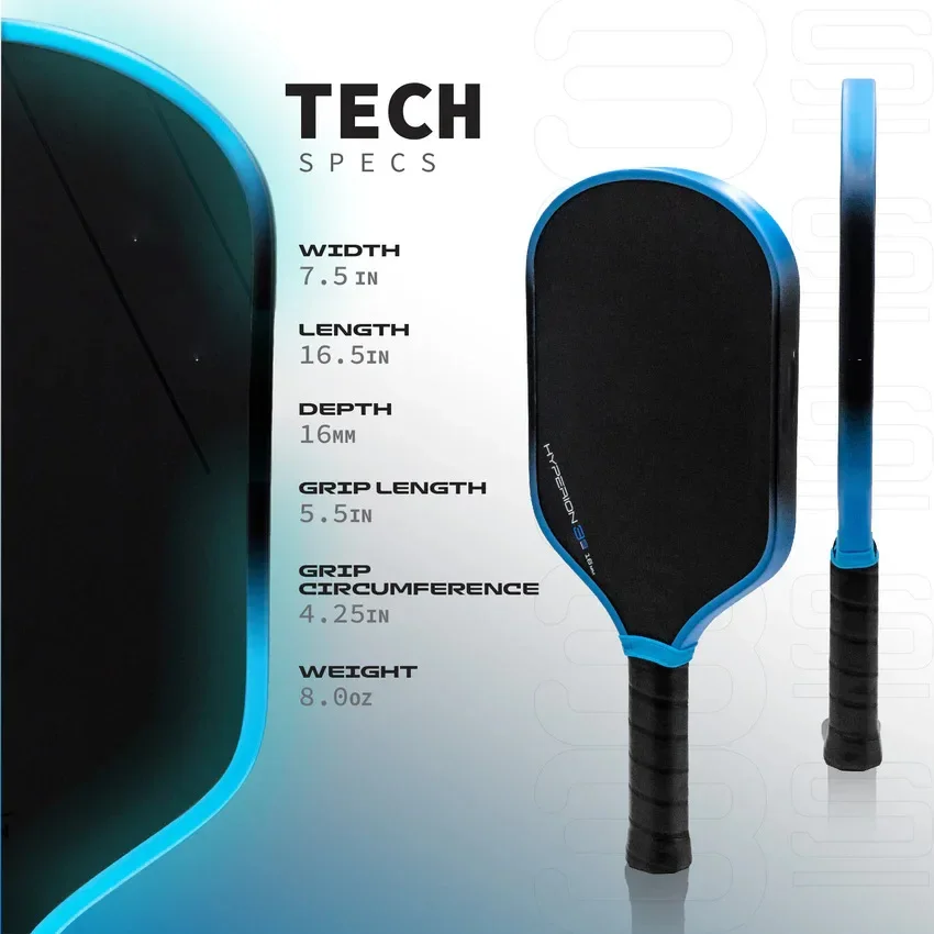 

2025 HYPERION 3S EVA Foam Fill 16mm Thickness GEN3 Core Thermoformed T700 Carbon Fiber Rackets Pickleball Paddle