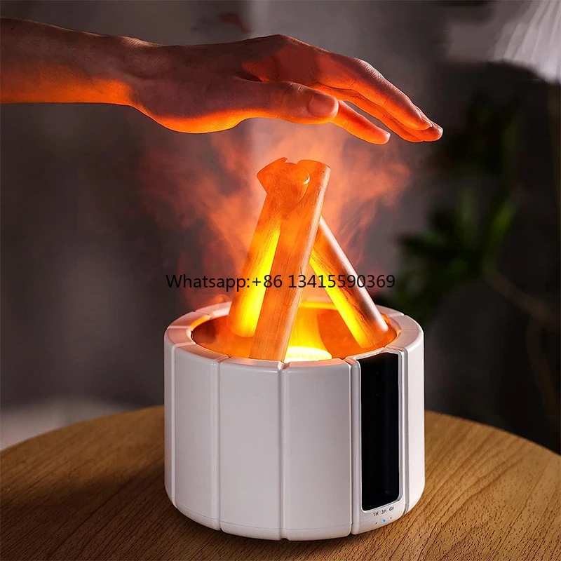Portable USB 3D Fire Flame Aromatherapy Ultrasonic Humidifier Essential Oil Aroma Diffuser with Remote Control