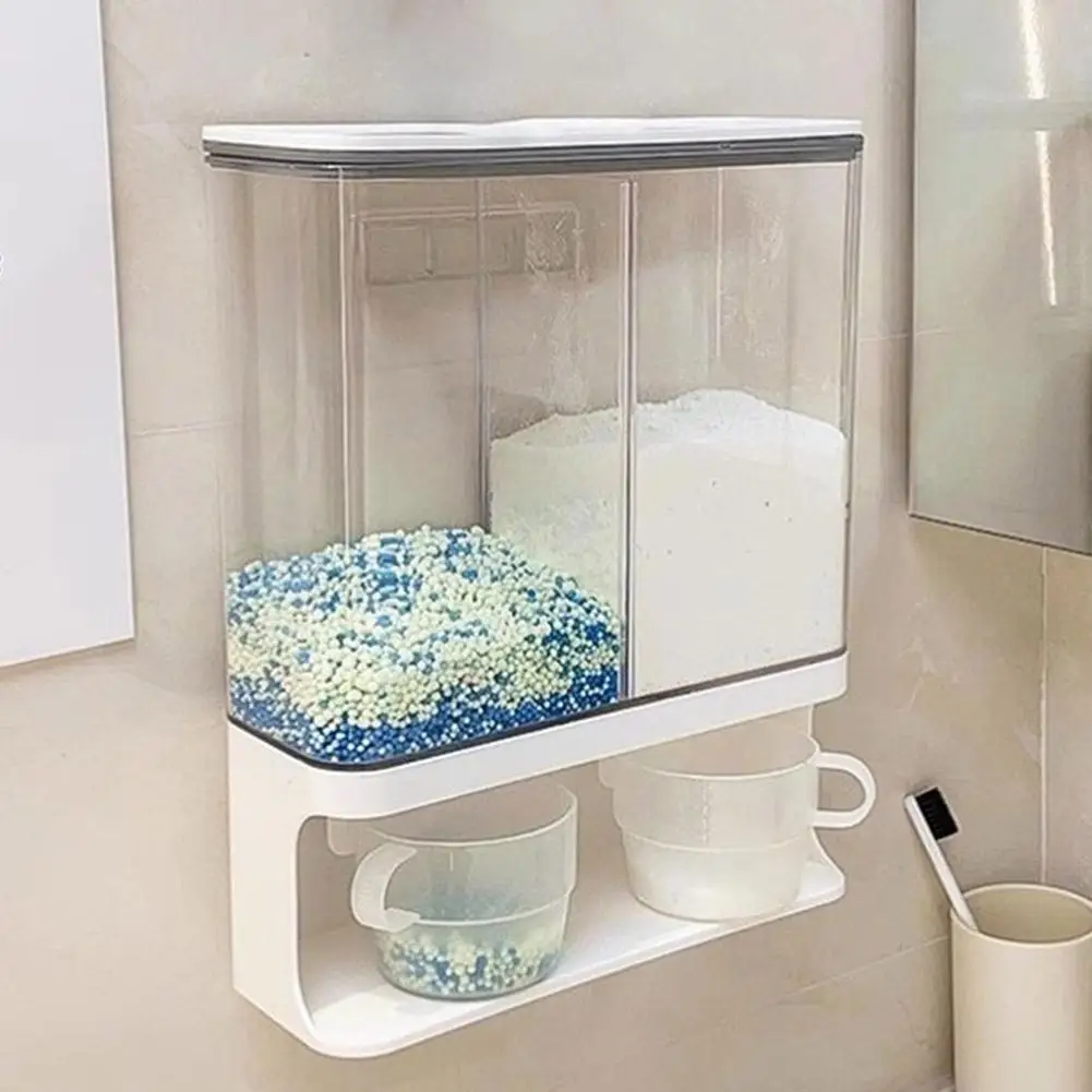 Wall-Mounted Stain Remover Dispenser For Laundry Laundry Dispenser White Laundry Detergent Dispenser Clear Visibility Window