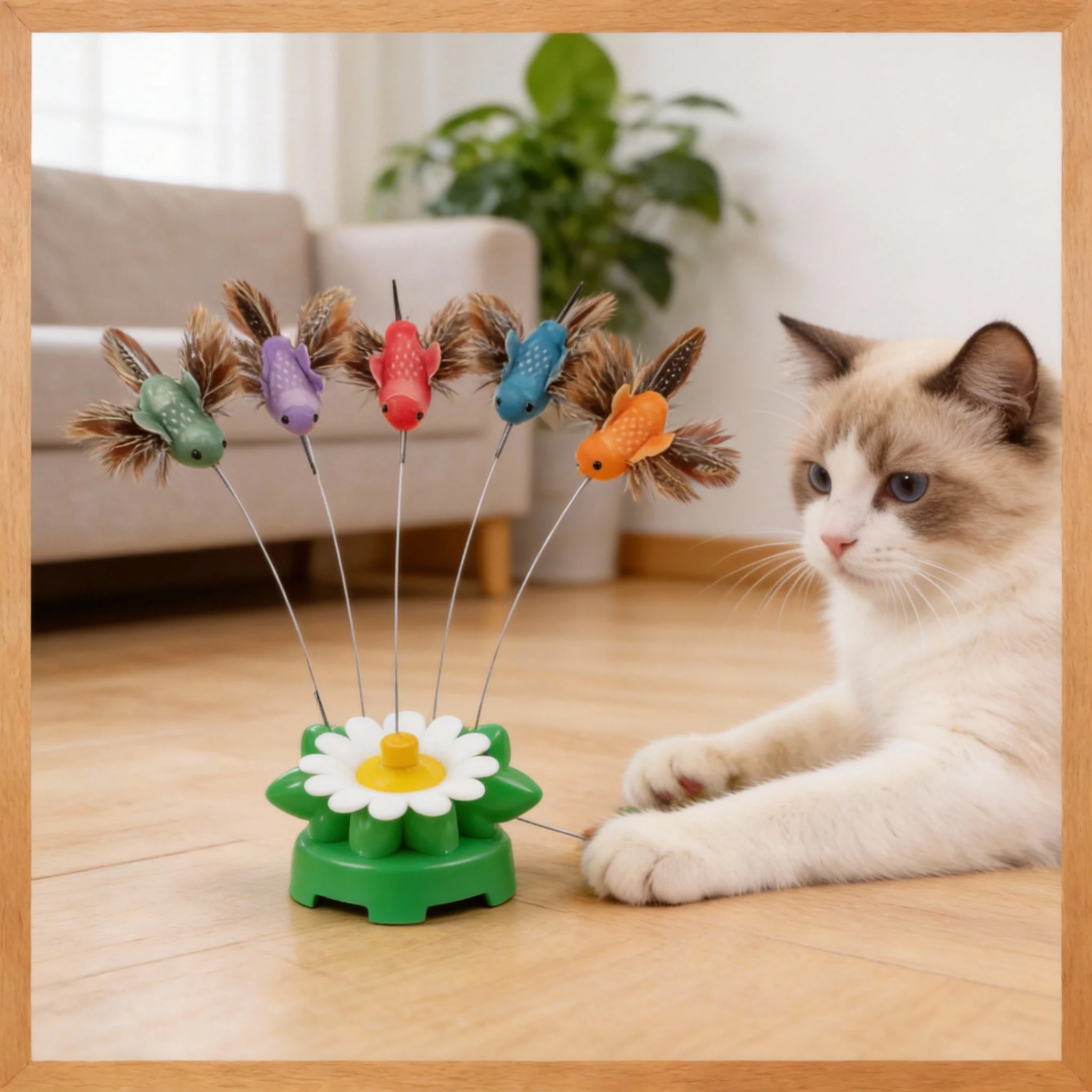 1/2/3 Stück Elektrischer Fliegender Vogel-Streichstock, Automatisch Drehend, Kolibri-Design, Katzenspielzeug, Lustiges Haustierspielzeug, Zufällige Farbe