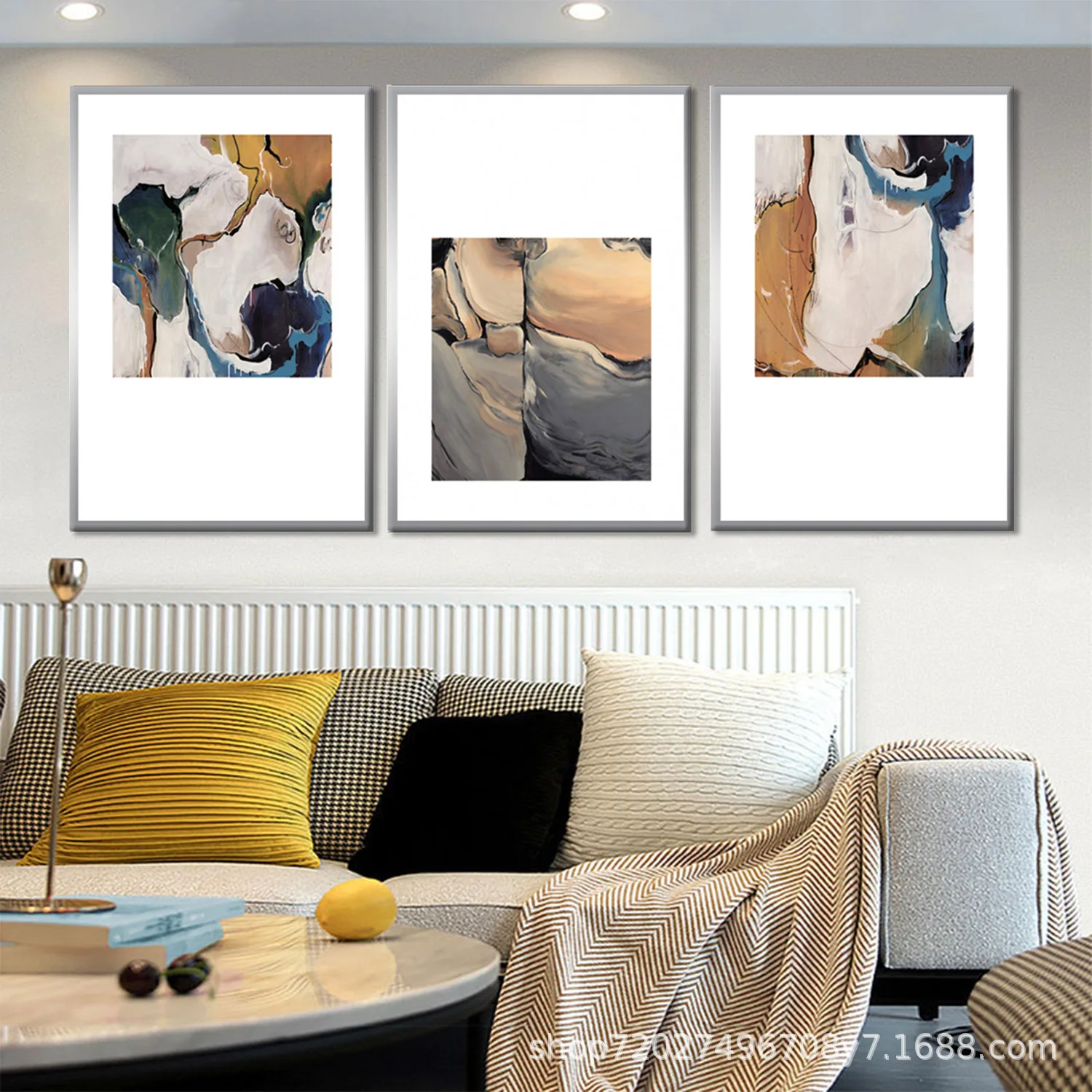 Nordic style bedroom decoration painting, living room sofa background wall canvas painting, hotel restaurant entrance