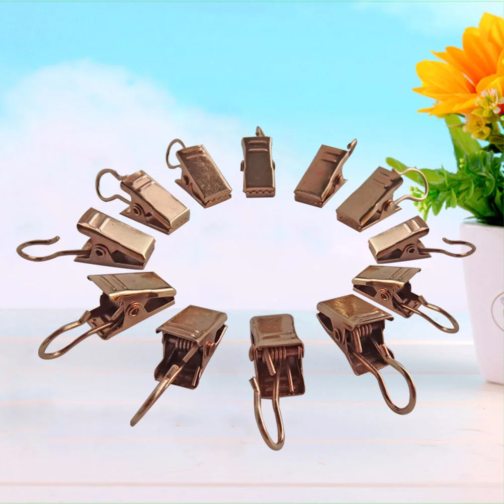 

100Pcs Metal Curtain Clips Light Golden Anti-Skid Iron Rings for Elegant Hanging Curtain Ring Drapery Rings Clip Ring