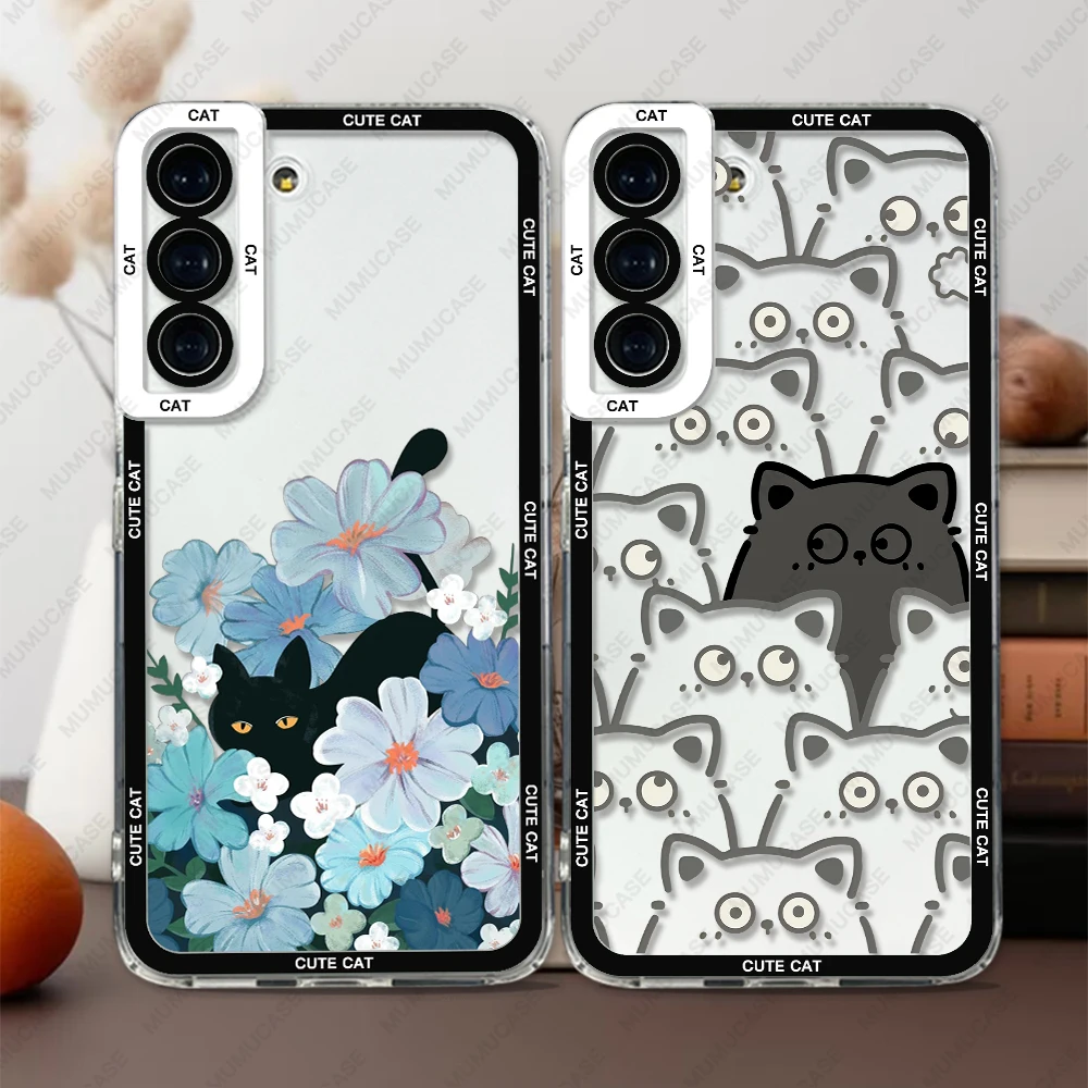 Funda Ultra suave para Samsung Galaxy S24, S20, S21, S22, S23 Plus FE, Gato lindo