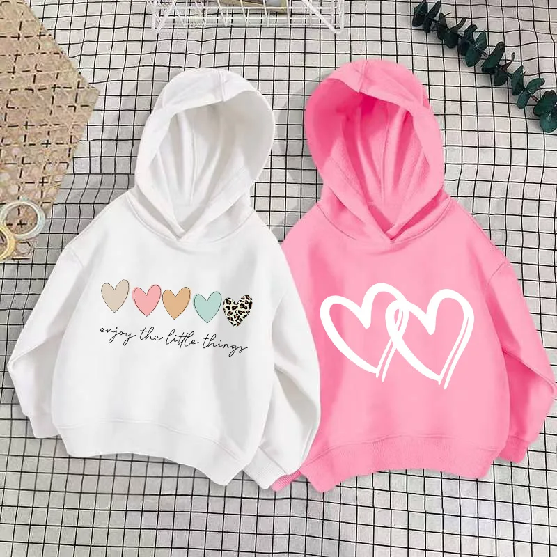 Mädchen mode Hoodie mit Liebes druck, Kinder Frühling und Herbst dünner Pullover, Kinder kleidung Ropa de Niña Kinder