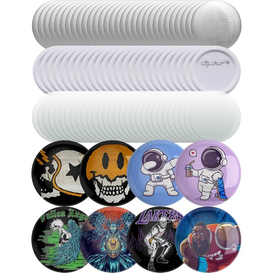 

NiArt пустые принадлежности для изготовления пустых пуговиц, 100 шт., 75 мм, 3 дюйма, детали для круглых бейджей, комплект металлических значков для изготовления пуговиц, машина с