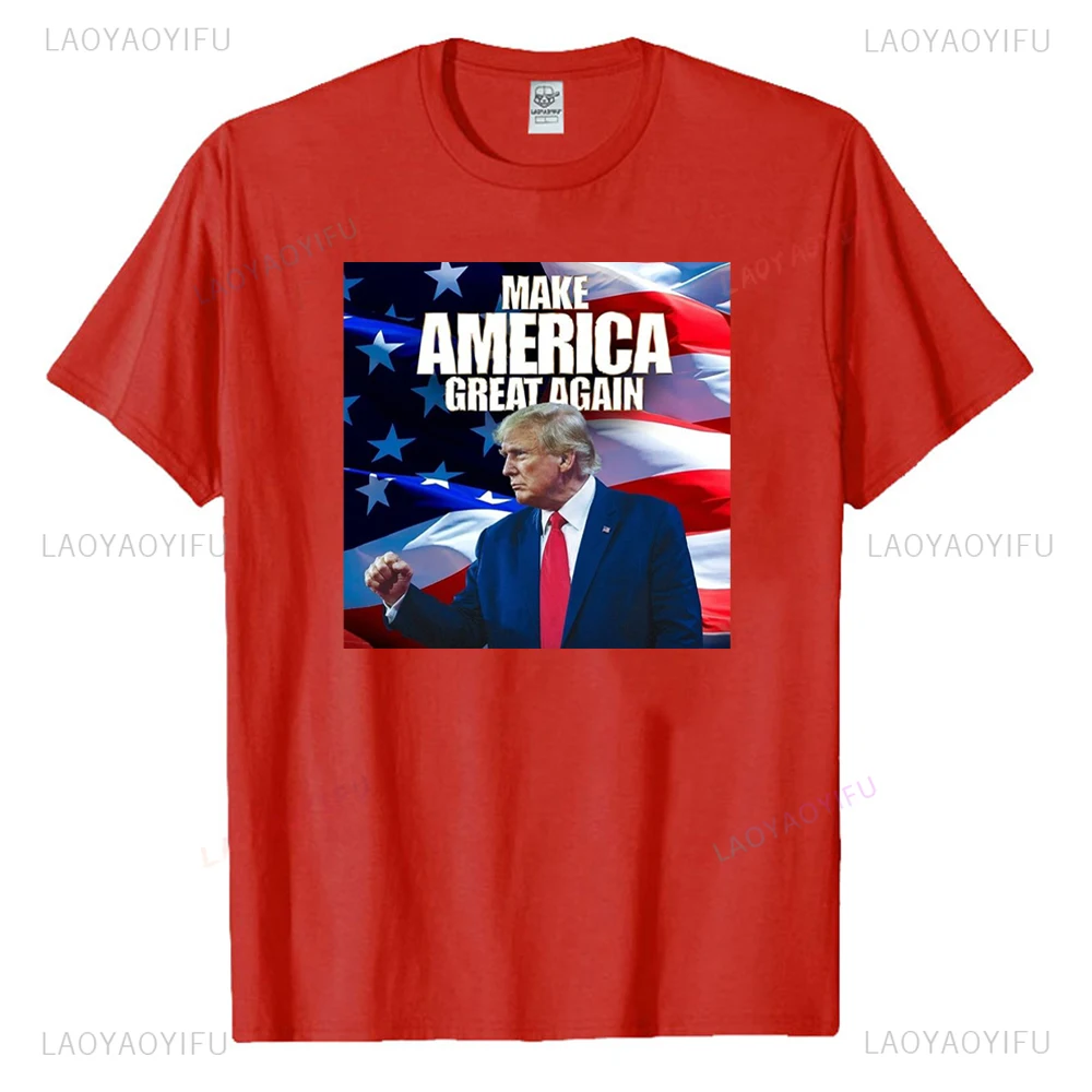 I'll Be Home for Christmas Woman Printed T-shirt Trump Won Make America Great Again Man Cotton Shirts Casual Graphic Tops Tee