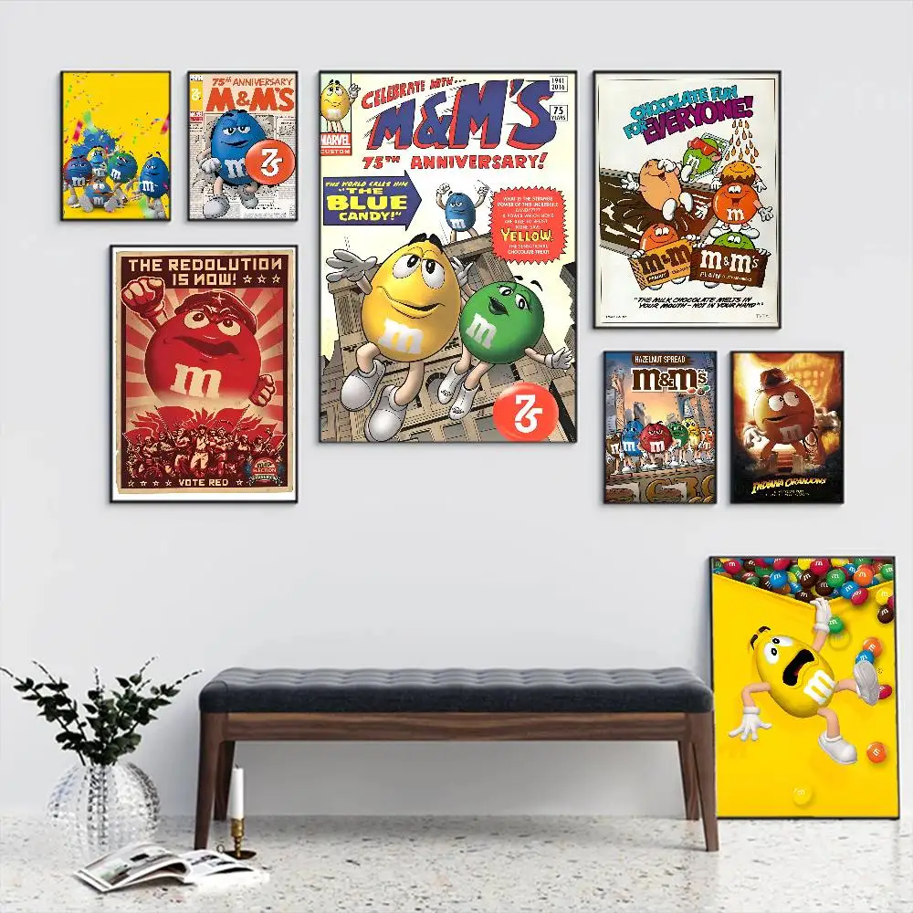 كاندي M-MS C-الشوكولاتة M&M'S ملصق نوعية جيدة يطبع وملصقات غرفة عتيقة مقهى ديكور ديكور المنزل