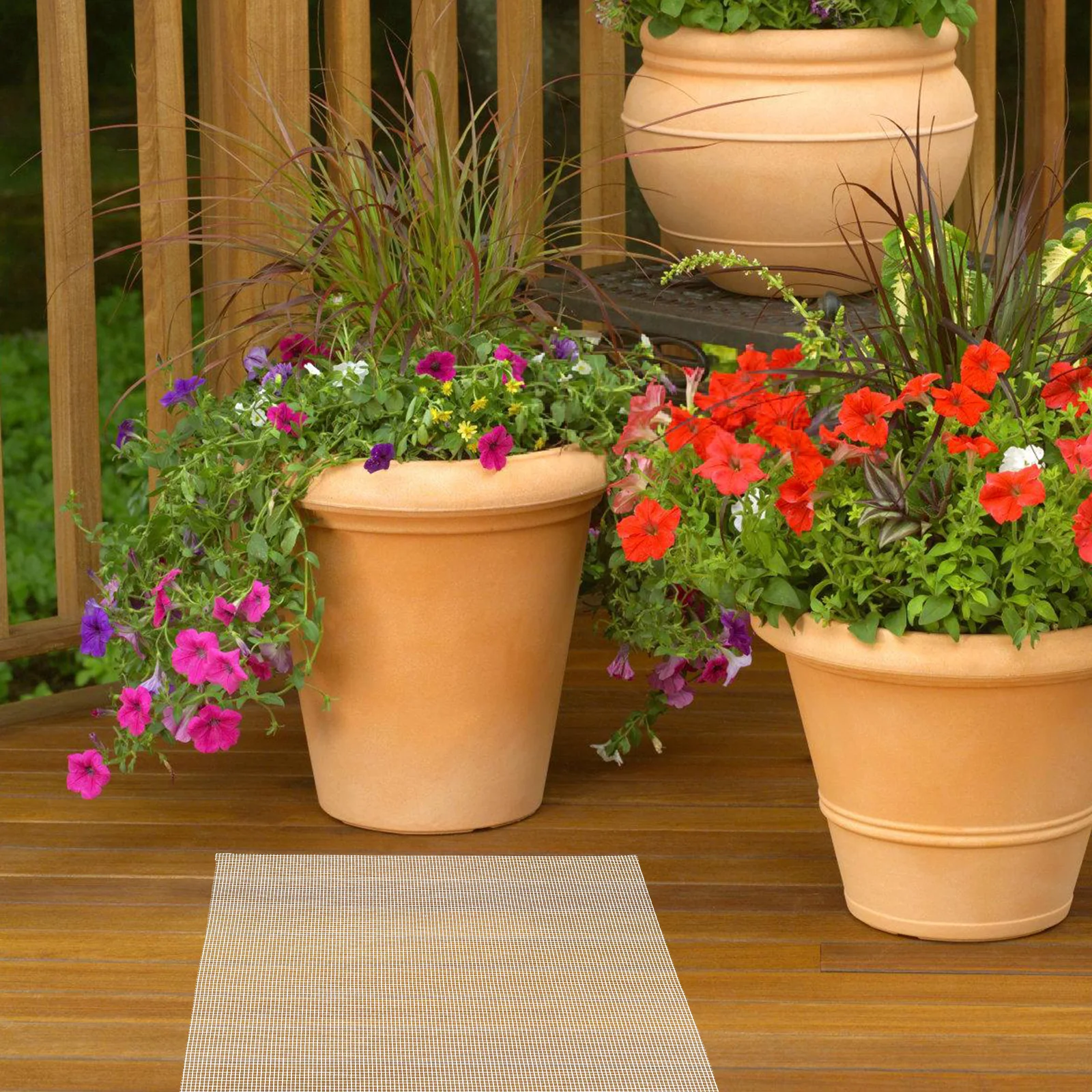 

25Pcs Leak-proof Soil Pad for 20x30cm Pots White Fiberglass Mesh Plant Pot Bottom Hole Pad Bonsai Drainage Solution Flowerpot