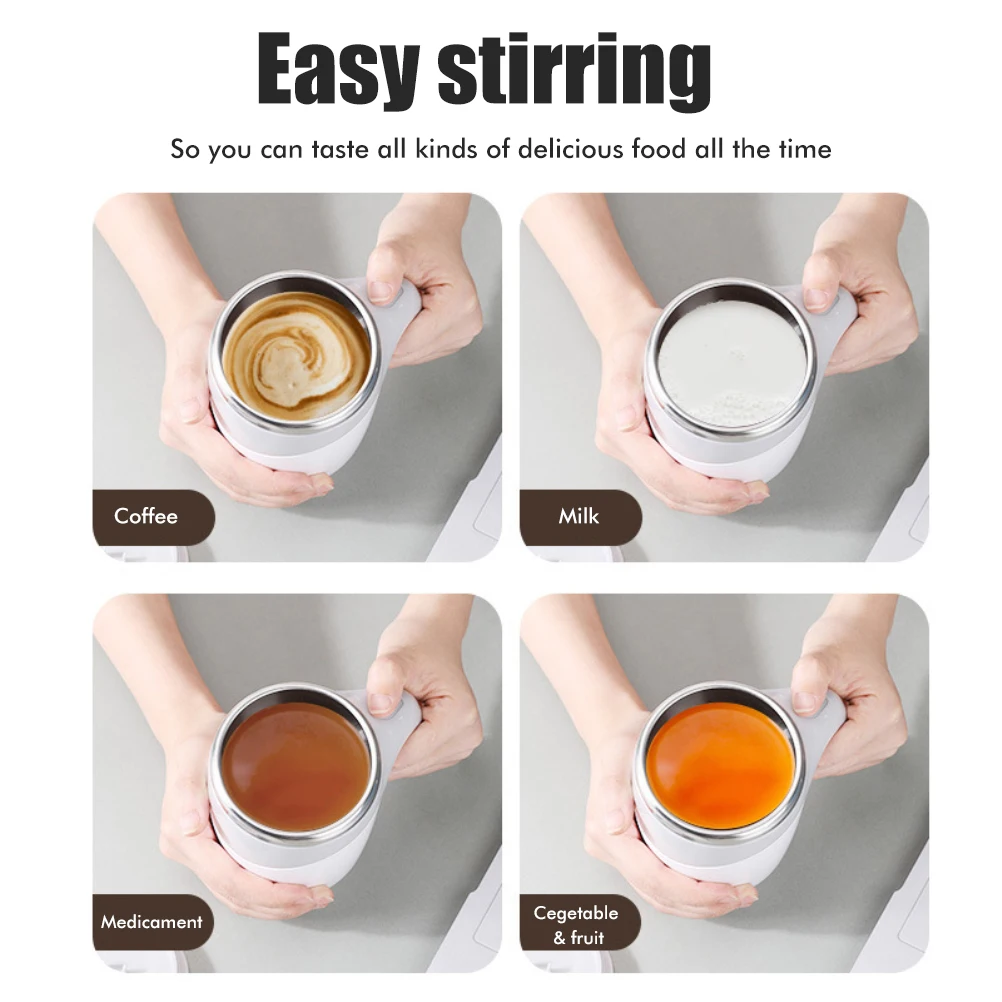 Elektrischer automatischer Magnetrühr-Kaffeebecher – Heimbüro, Reisen, Heißgetränk-Mixerbecher für Milchtee und Kaffee
