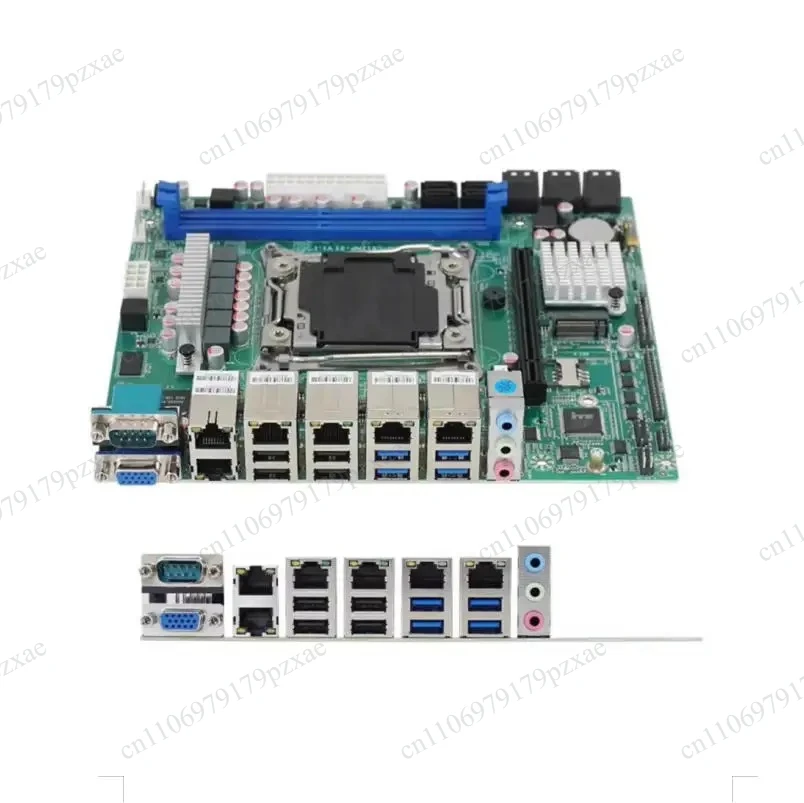 X99 ITX NAS Motherboard C612, 10 Bay, 6 LAN Ports, Support E5-2600 V3/V4, Soft Router Server