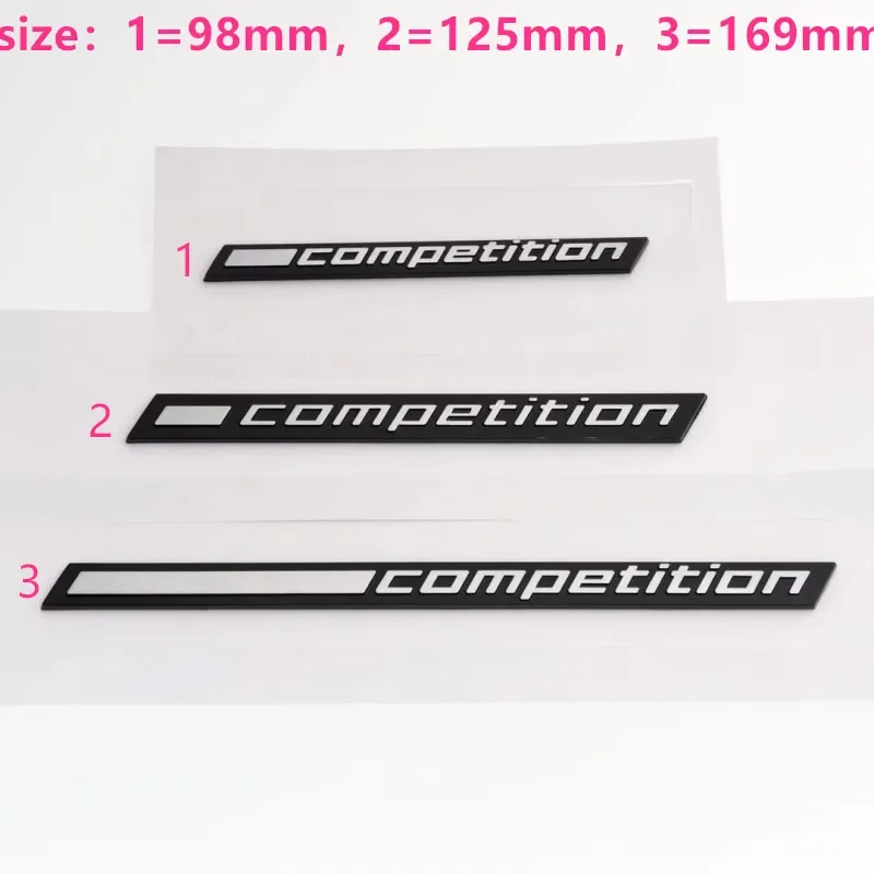 3D Abs Plastic Matte Black COMPETITION Bar Underlined Emblem for BMW 3 5 7 Series Thunder Edition M2 X3M  X5M X6M  Trunk Sticker