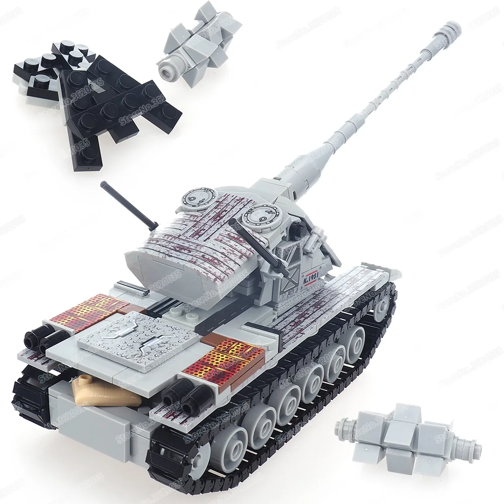 Military Emir Kranvagn Heavy Tank Building Block Assemble Moc WW2 Figures King Of Mountains Weapons Model Children Gift Boy Toys