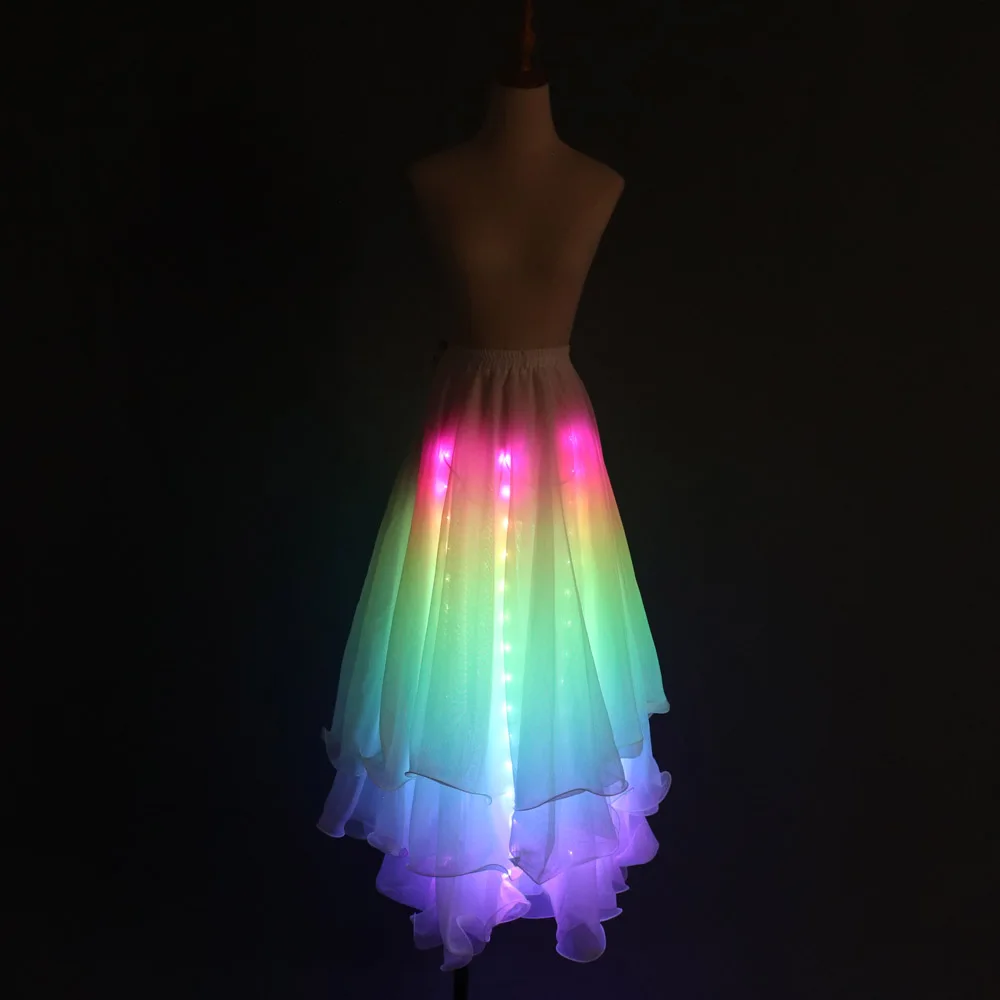 Colorful LED Lighting Adult Lady Women Belly Dance Costume Oriental bellydance skirt Stage Performance Dress Bellydancing Wear