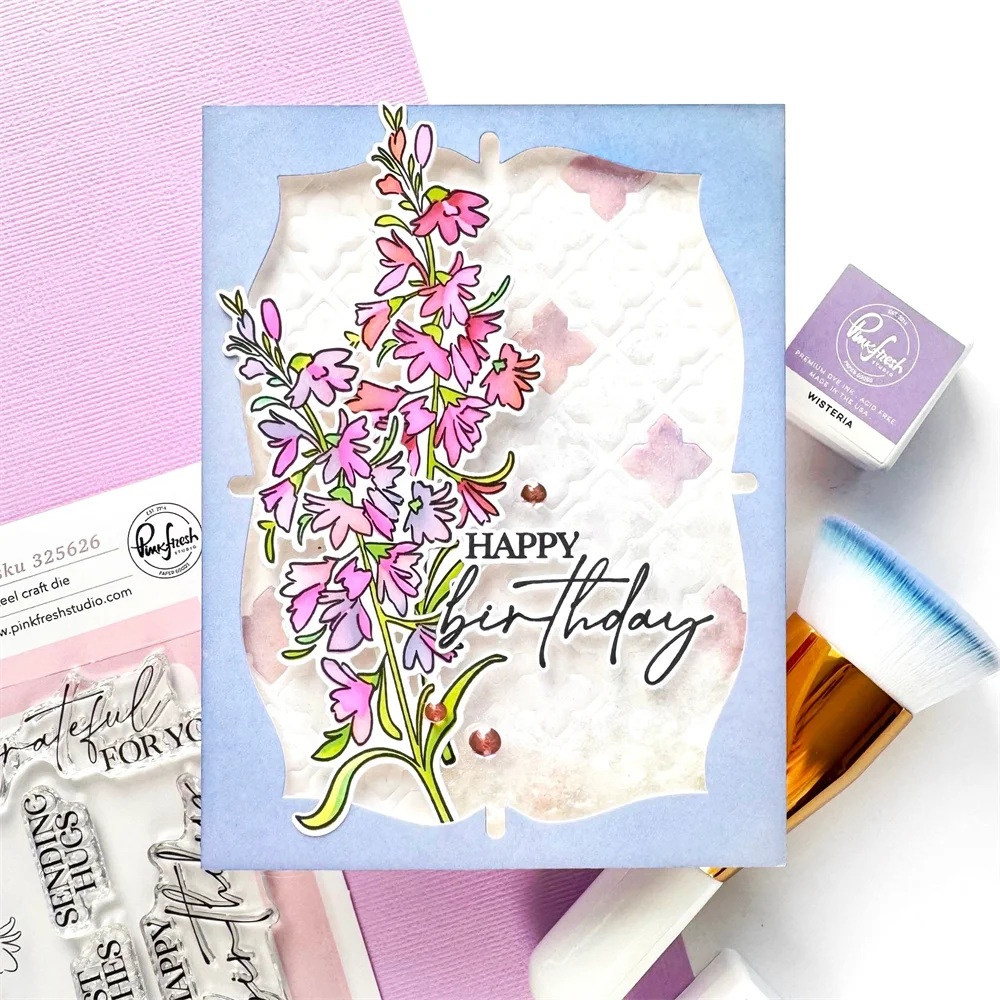 May 2026 New Pink Fresh Blossom Medallion Metal Cutting Dies StampsHot-Foil DIY Greet Card Handmade Scrapbook Emboss Decoration
