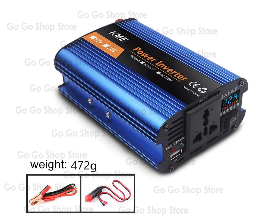 

500W 12V 24V 36V 48V 60V to 220V Single Digital Display Smart Power Car Inverter Power Converter