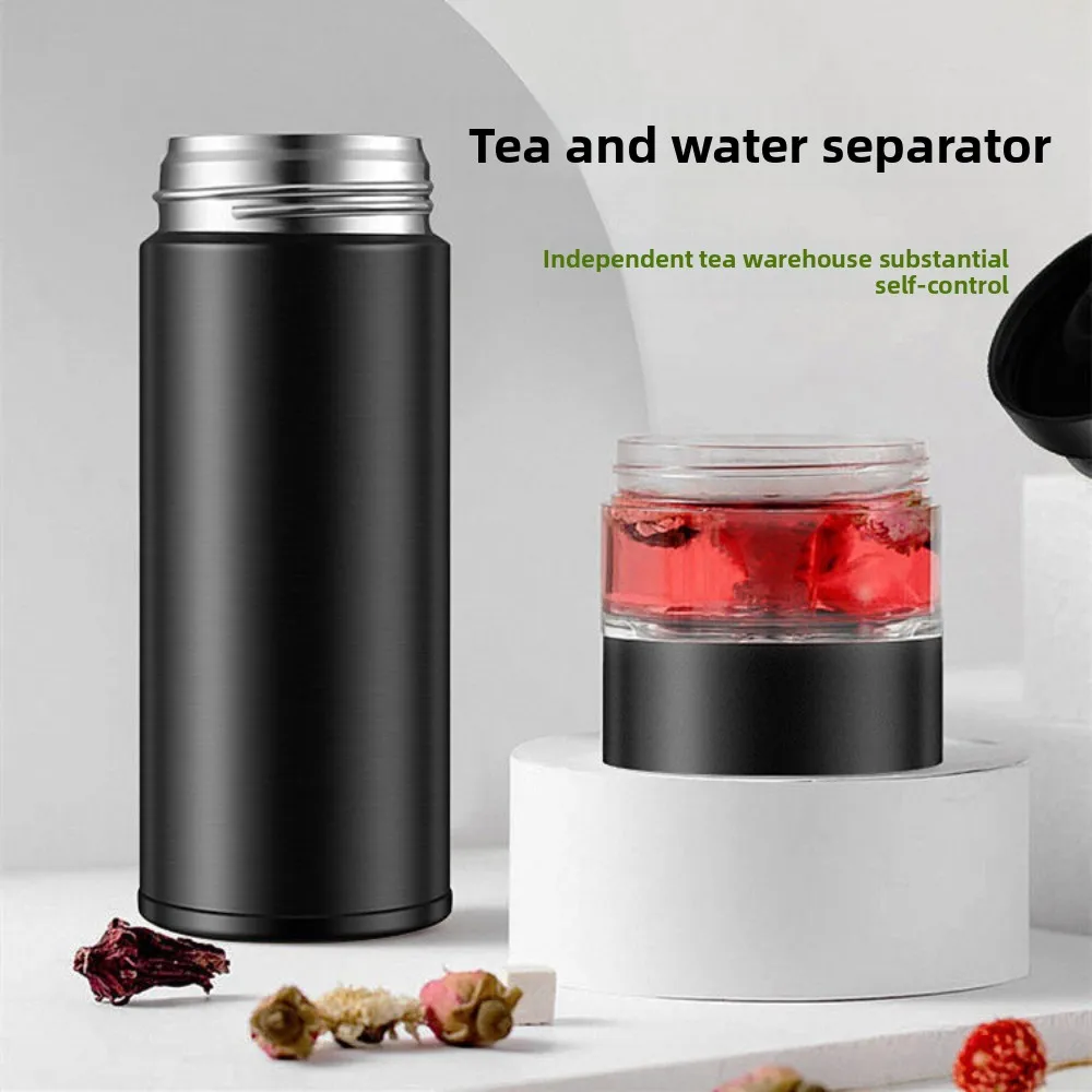 New Stainless Steel Insulated Cup 500ML Capacity Tea Water Separation Vacuum Mug Leak-Proof Tea Brewing Cup