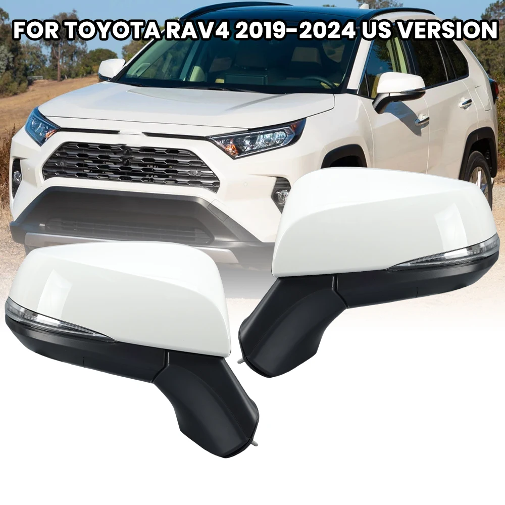 

8 Pins Rearview Mirror Assembly For Toyota RAV4 2019 2020-2024 US Version Heated Turn Signal Light Side Mirror Car Accessories