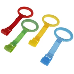 4pcs Baby Crib Pull Rings Baby Stand up Ring Security Protection Baby Cot Rings Hanging Walking Assistant Rings for Playpen Play